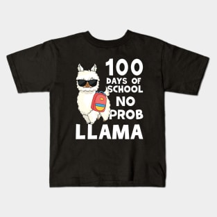 NO-PROBLLAMA 100 Days Of School 2023 Kids T-Shirt